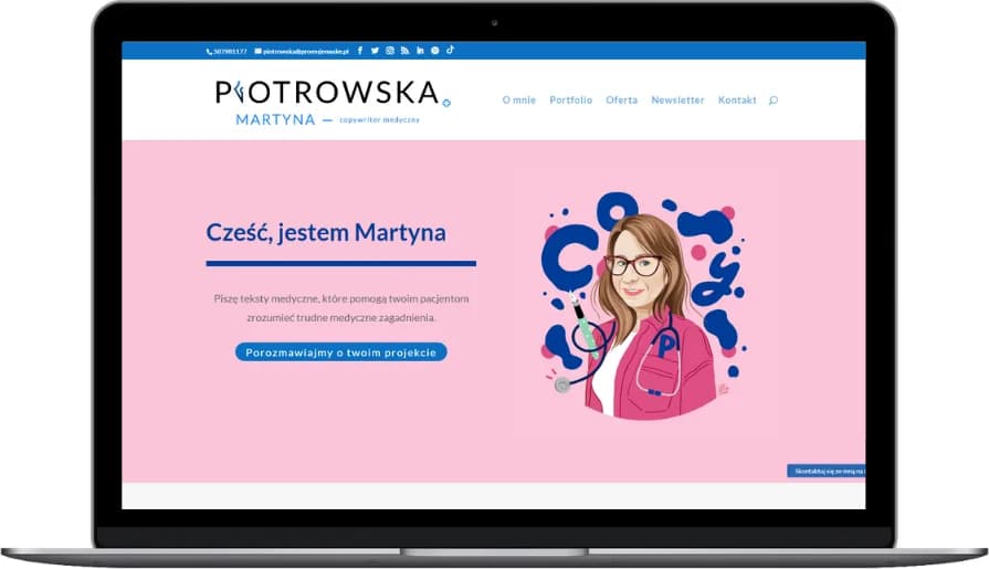 Strona zbudowana przez kursantkę Akademii, przykład 6