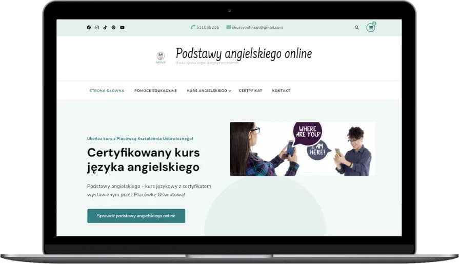 Strona zbudowana przez kursantkę Akademii, przykład 8